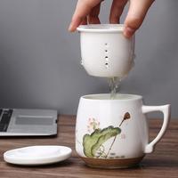 束氏茶道 SHUSHI TEA CEREMONY 手绘陶瓷水杯 350ml