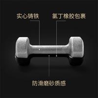阿迪达斯 adidas哑铃家用器材包胶六角哑铃练臂肌包胶男士哑铃单只装1kg
