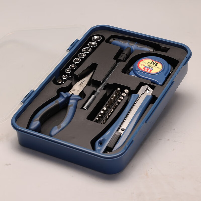 东成 手动工具套装多功能五金工具家用工具箱套装五金工具套装多功能家庭电工木工维修工具组合套装 多功能家用五金工具套装（34件套）