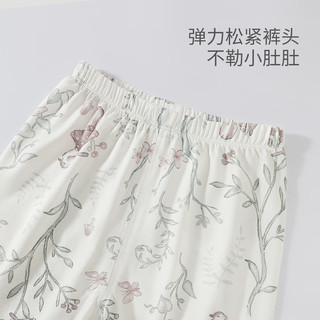 巴厘小猪儿童睡衣女童夏季ins风衣服薄款男童七分袖套装莫代尔宝宝家居服 浅风栖林 100
