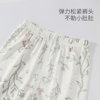 巴厘小猪儿童睡衣女童夏季ins风衣服薄款男童七分袖套装莫代尔宝宝家居服 浅风栖林 100