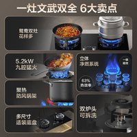 苏泊尔(SUPOR)燃气灶天然气煤气灶液化气灶可调节底盘九腔鸳鸯双灶5.2KW猛火家用嵌入式灶具NB9S 5.2KW极限火/九腔鸳鸯双灶/可调节底盘 天然气