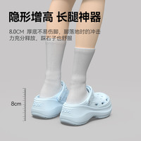 朴西外穿洞洞鞋厚底夏天女士eva防滑耐磨踩屎感2025年洞洞鞋 海盐蓝【呆萌臭鱼】 35