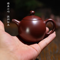 林李间潮州朱泥手拉壶紫砂壶入门级手工小龙蛋壶密封断水可养茶壶 龙蛋壶140ml