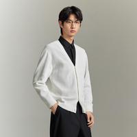 春秋GXG男士白色轻便易打理百搭针织衫开衫毛衣外套男