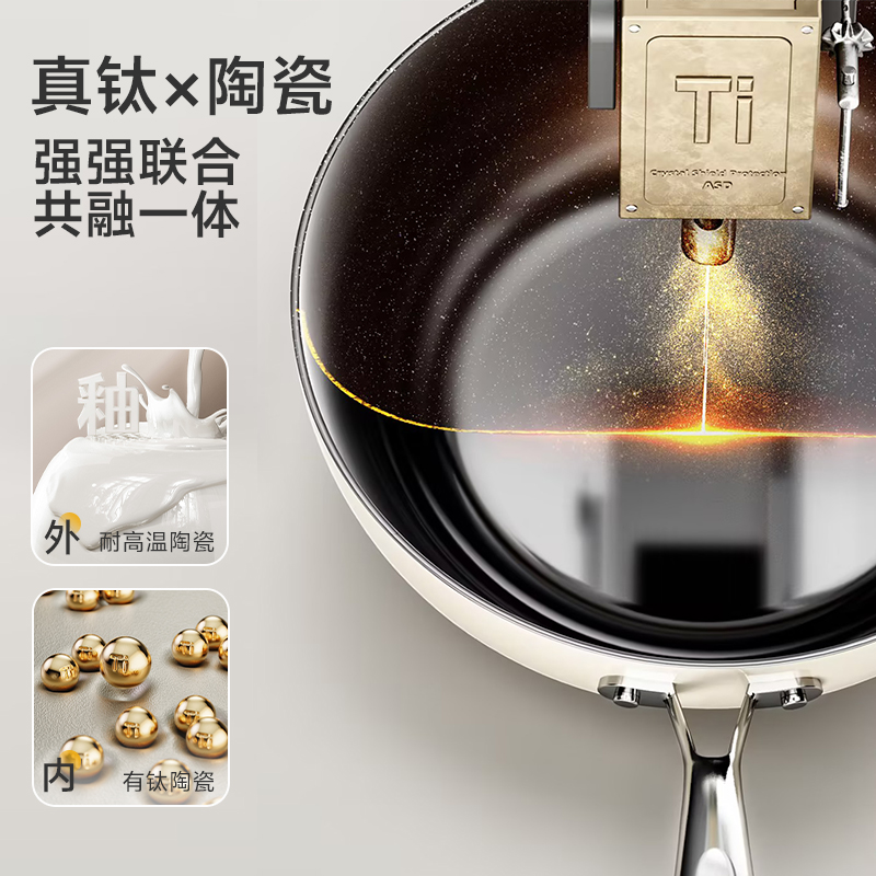 28cm镜瓷白玻璃盖【0氟涂层 有钛不粘】