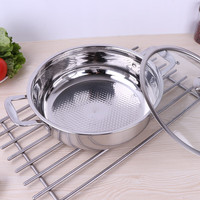 功达304不锈钢火锅 家用电磁炉火锅锅锅煤气灶通用煲煮锅加厚锅具 304复底火锅 26cm