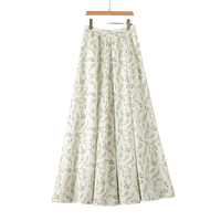 晚白2025夏款洋气时尚简约休闲半裙气质淑女通勤印花a字半身裙 花色