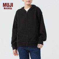 MUJI 無印良品 无印良品 MUJI 女式 毛圈 拉链连帽衫 女长袖外套春季款 BBQ91C4S 黑色
