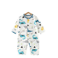 瑄妮薇儿空调服夏季薄款连体衣服新生宝宝夏装爬服哈衣夏天睡衣千 恐龙乐园 73cm