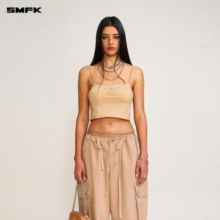 SMFK十字经典复古伞兵裤迷彩工装裤女美式阔腿裤PW004S/DK/CF/SCF/KSN 沙漠色 M