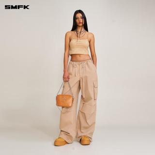 SMFK十字经典复古伞兵裤迷彩工装裤女美式阔腿裤PW004S/DK/CF/SCF/KSN 沙漠色 M