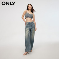 ONLY夏季时尚潮流短款修身牛仔吊带背心T恤女|124270001