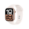 苹果 Apple Watch Series10智能手表42毫米玫瑰金色铝金属表壳淡桃粉色运动型表带M/L