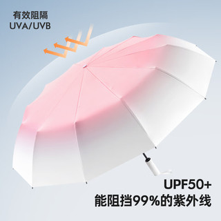筏芯【德国品质】防晒伞高颜值渐变女生太阳伞紫外线全自动晴雨伞遮阳 【渐变白桃粉】全自动36骨抗风