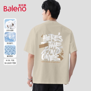 班尼路（Baleno）短袖美式涂鸦风字母印花T恤男夏季柔软亲肤吸湿透气潮牌纯棉上衣
