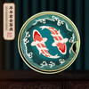 朱炳仁 年年有余 铜制简约储水干泡台茶托沥水茶盘 圆形 中式