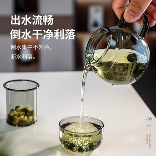 跨户外旅行杯茶水分离茶杯家用玻璃杯迷你墩墩杯办公室花茶杯恒温 【400ml】敦敦壶【烟灰色】