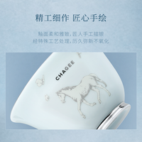 霸王茶姬茶具茶趣系列青釉描银盖碗陶瓷杯蓝白茶杯套组高档