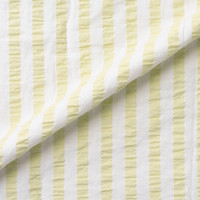 無印良品 MUJI棉泡泡纱 薄被 被子春季被 青柠绿×米色条纹 加大双人 220*240cm