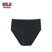無印良品 MUJI(無印良品 )女式 弹力 天竺织 高腰短裤 女士内裤女生 黑色1A 1条 M (160/90A)