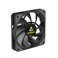 安钛克 F1-B黑色12cm风压扇 66CFM 大4PIN串接接头机箱散热风扇 1200转空气导流技术 工包  黑色