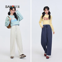 SANFU/三福 撞色松紧腰 女士休闲裤
