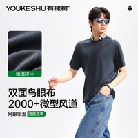 有棵树 YOUKESHU夏季男士短袖男75D双面鸟眼布网眼冰丝吸湿排汗速干T恤男生打底衫