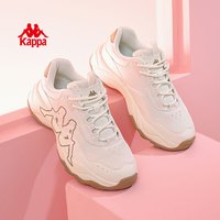 KAPPA卡帕复古跑步鞋2025夏季透气休闲老爹鞋百搭运动鞋 冬日白/棕色布面 43