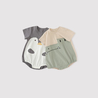 巴厘小猪宝宝夏装男宝包屁衣超萌可爱连体衣夏季薄款短袖三角哈衣婴儿衣服