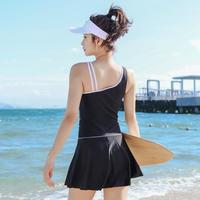 泳装女连体泡温泉时尚保守遮肚显瘦聚拢专业运动泳衣泳帽套装