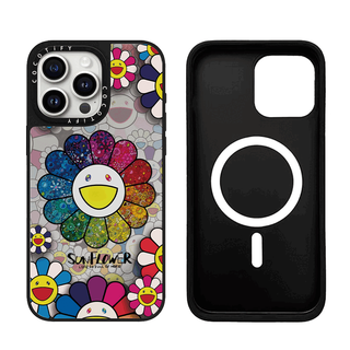 CASETIFY磁吸MagSafe联名村上隆太阳花适用iphone16pro手机壳15promax苹果14plus潮牌13艺术12 CASE【cc538笑脸太阳花居中】棉花糖MagS iPhone