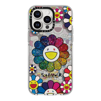 CASETIFY磁吸MagSafe联名村上隆太阳花适用iphone16pro手机壳15promax苹果14plus潮牌13艺术12 CASE【cc538笑脸太阳花居中】升级版白框Ma iPhone