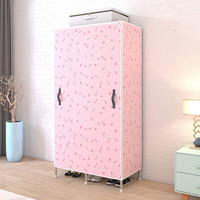 旺家星 银色田园 磁吸门简易衣柜 银色 两门款