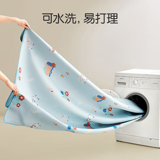 罗莱儿童 快乐农场 A类 冰丝席凉席 双人 三件套 蓝色 180*200 【可水洗】 【条席款】凉感+可水洗 农场