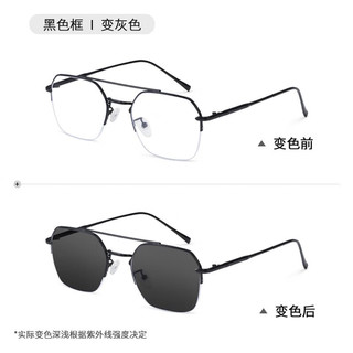  堡莱斯 防蓝光辐射 变色眼镜  黑色 1.61