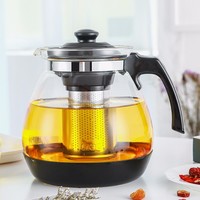 紫丁香 滤茶壶 耐热玻璃带304过滤网泡茶壶 防撞底 花茶壶 泡茶器 茶水壶冲茶壶 1.6L