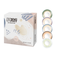 EYEPONY屿系列美瞳日抛10片装大小直径女近视彩色隐形眼镜屿鹿褐视客  眠眠萤灰 500度