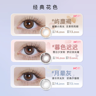 EYEPONY屿系列美瞳日抛10片装大小直径女近视彩色隐形眼镜屿鹿褐视客 落日回音 0度