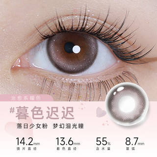 EYEPONY屿系列美瞳日抛10片装大小直径女近视彩色隐形眼镜屿鹿褐视客  眠眠萤灰 450度