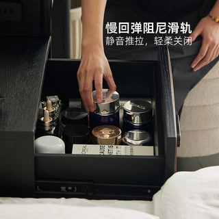 EVITA Home纽扣梳妆台斗柜一体轻奢小户型家用卧室简约复古可伸缩实木化妆桌 纽扣梳妆台+二斗柜【左右可换】