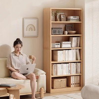 半隅雅居书架落地置物架开放式收纳架图书馆展示架储物架子分层简易大书柜 六层架-长30|古檀木色30*24*180