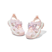 斯纳菲女童运动凉鞋夏季女宝宝踩水鞋包头公主软底溯溪鞋凉鞋 流沙银 26码