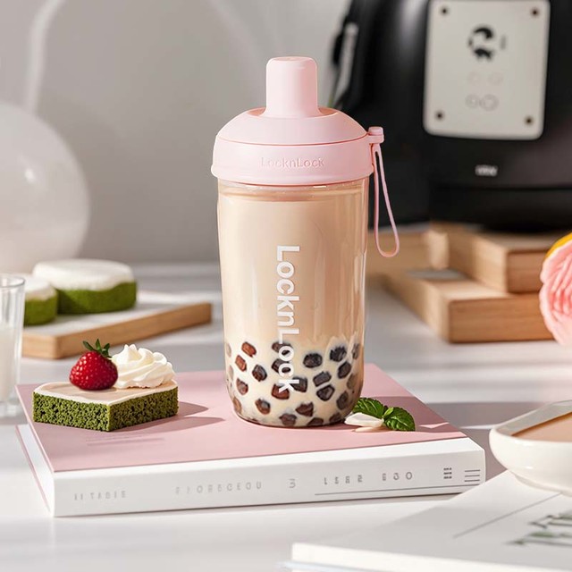 LOCK&LOCK locknlock）多功能吸管杯奶茶杯塑料杯随行杯ABF791P_520ml