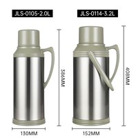 新家園新家园家用不锈钢保温壶普通办公室大容量暖壶玻璃内胆热水瓶茶瓶 0105玫红色2L