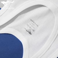 七匹狼男士背心男100%棉纯棉青年打底衫男人工字汗衫男生运动背心 3件装(麻灰+麻灰+黑色) L (170) (体重100-120斤)