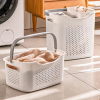EACHY脏衣篮脏衣篓脏衣服浴室折叠洗衣篮卫生间可壁挂带提手收纳筐 白色大号
