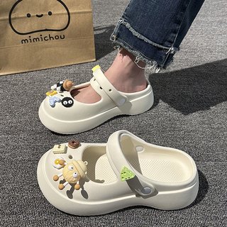 玛丽珍洞洞鞋女款2024新款夏季外穿厚底可爱防滑防臭踩屎感凉鞋女