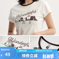 Semir/森马 复古风 女士短袖T恤