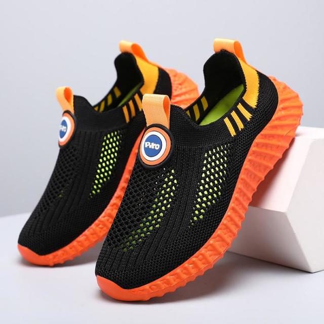 黄色小鸭 PIYOPIYO 儿童运动鞋网面透气大网孔男童跑步鞋轻便舒适一脚蹬中大童休闲鞋